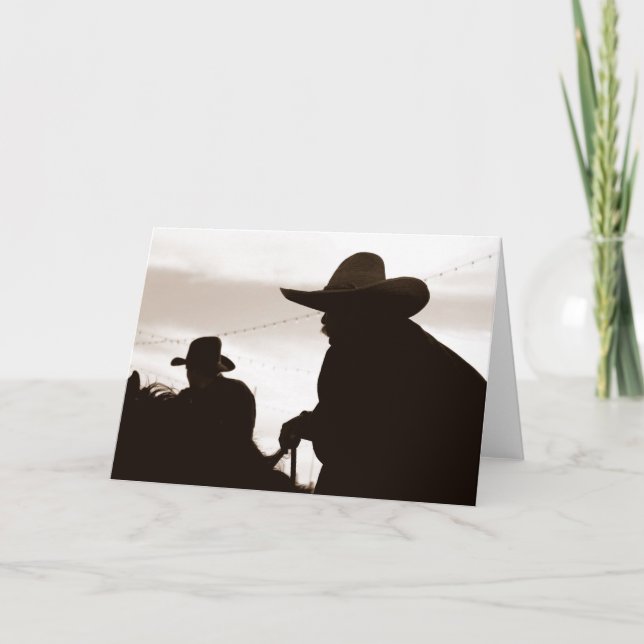 Cartão de Nota do Cowboy Sillouettes (Frente)