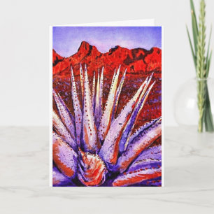 Cartão de nota do deserto em aquarela  