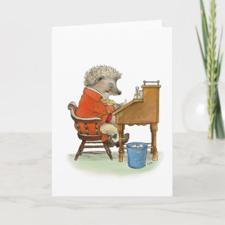 Cartão de Nota do Escritor Hedgehog