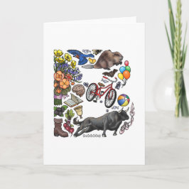 Cartão de nota do monograma "B"