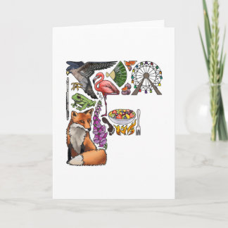 Cartão de nota do monograma "F"