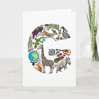 Cartão de nota do monograma "G"