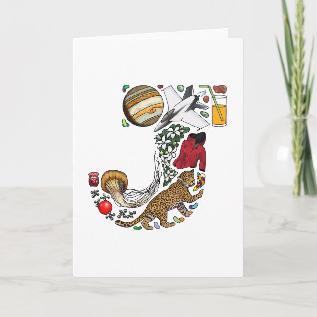 Cartão de nota do monograma "J" (Frente)