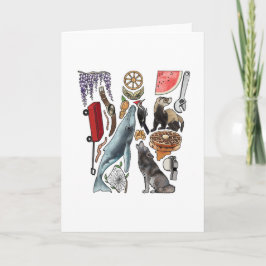 Cartão de nota do monograma "W"