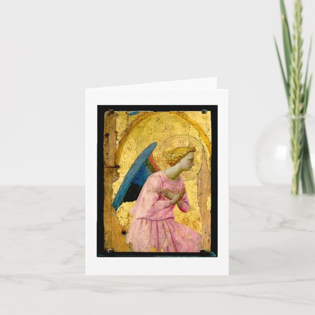 Cartão de nota do Natal do anjo do Fra Angelico (Frente)