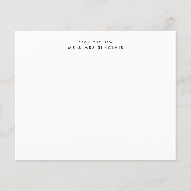 Cartão de Nota do Orçamento do Novo Casal Sr e Sra (Frente)