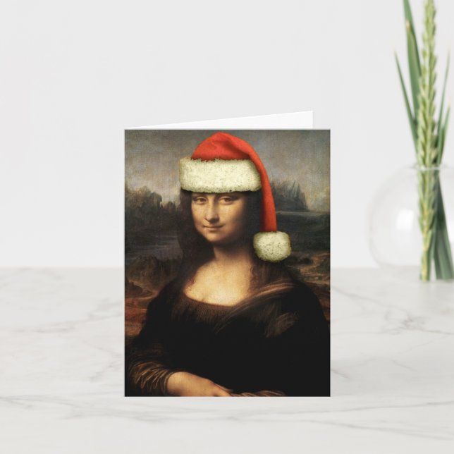 Cartão de nota do papai noel de Mona Lisa (Frente)