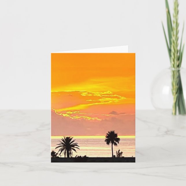 Cartão de Nota do Pôr do Sol das Bermudas (Frente)