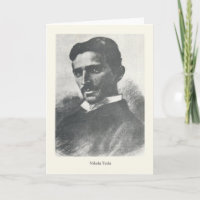 Cartão de nota do retrato de Nikola Tesla do