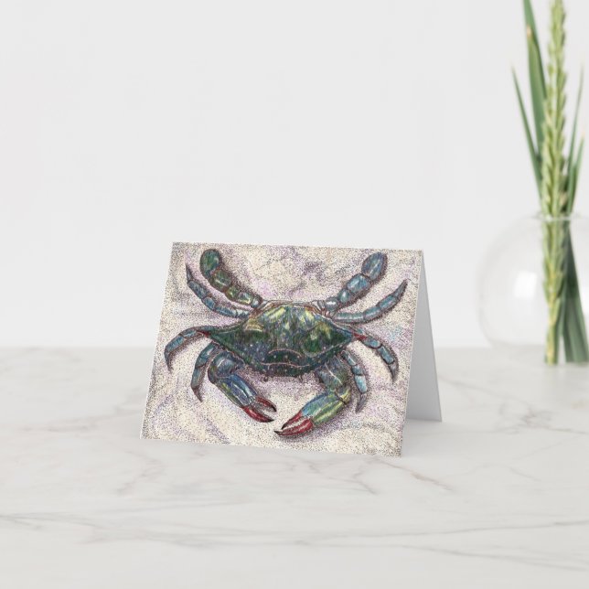Cartão de nota do vazio do caranguejo azul de baía (Frente)