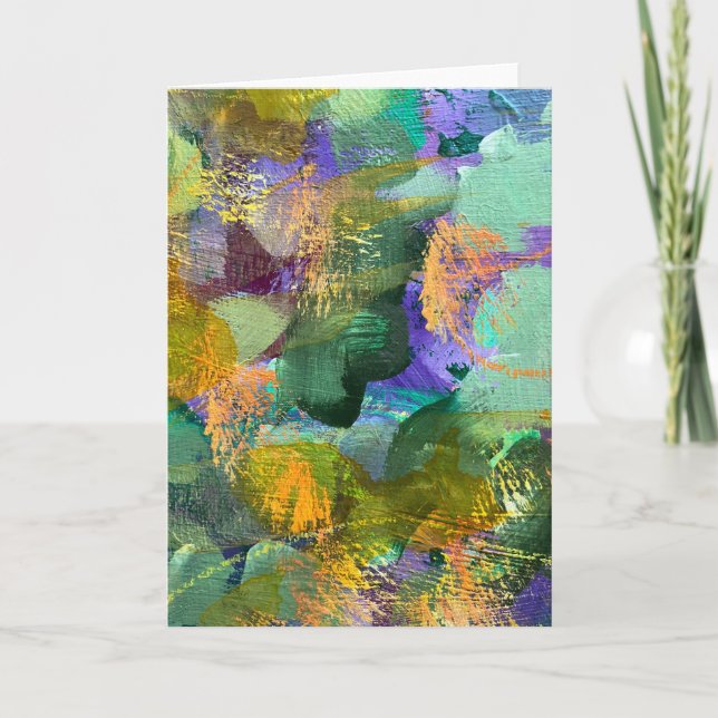 Cartão de Nota Doblada de Campo de Flores de Arte  (Frente)
