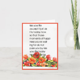 Cartão de Nota Dobrada "beije sua vida"