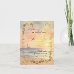 Cartão de Nota Dobrada de Agradecimento de Pegadas