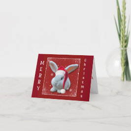 Cartão de Nota Dobrada de Bunny Natal