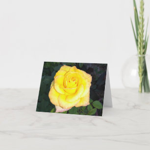 Cartão de Nota Dobrada de Foto Rosa Amarelo