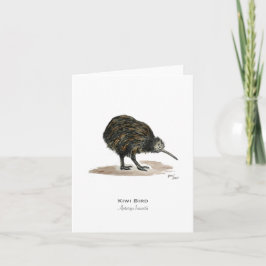 Cartão de Nota Dobrada de Pássaro Kiwi