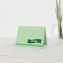 Cartão de Nota Dobrada de Pastel Elegante | Seu te