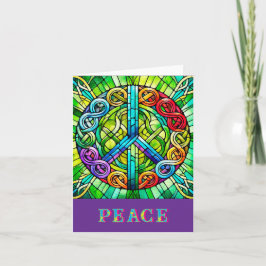 Cartão de Nota Dobrada de Símbolo de Paz
