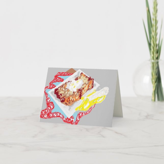 Cartão de Nota Dobrado:Pão de Banana com Banana (Frente)