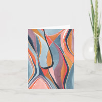 Cartão de Nota Dobrável de Arte Abstrata em Aquare