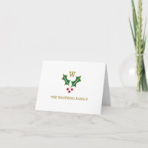 Cartão de Nota Dobrável Personalizado Holly e Berr