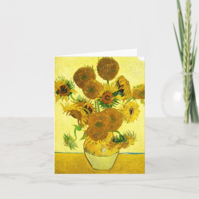 Cartão de nota dos girassóis de Van Gogh (Frente)