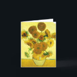 Cartão de nota dos girassóis de Van Gogh<br><div class="desc">Cartão de nota dos girassóis de Van Gogh. Pintura a óleo em canvas desde 1888. O vaso com quinze girassóis é um dos trabalhos duma vida os mais amados de Vincent van Gogh ainda. O uso brilhante dos amarelos evoca quietamente o fim do verão. Um grande presente para fãs dos...</div>