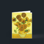 Cartão de nota dos girassóis de Van Gogh<br><div class="desc">Cartão de nota dos girassóis de Van Gogh. Pintura a óleo em canvas desde 1888. O vaso com quinze girassóis é um dos trabalhos duma vida os mais amados de Vincent van Gogh ainda. O uso brilhante dos amarelos evoca quietamente o fim do verão. Um grande presente para fãs dos...</div>