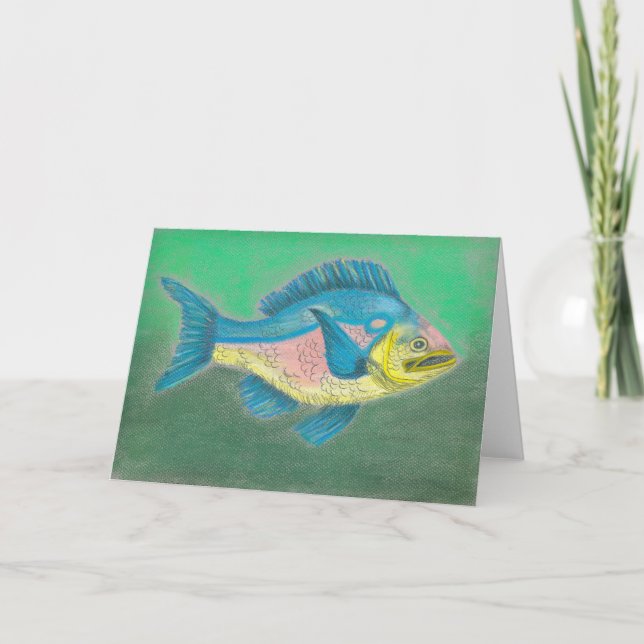 Cartão de nota dos peixes do tecido (Frente)