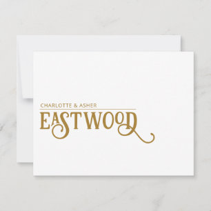 Cartão de Nota Dourada de Nome de Casal Exclusivo