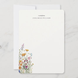 Cartão de Nota Elegante Floral Chic Personalizado
