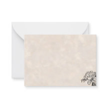 Cartão de Nota em Branco com Buquê de Rosas Desenh
