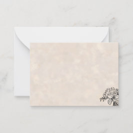 Cartão de Nota em Branco com Buquê de Rosas Desenh