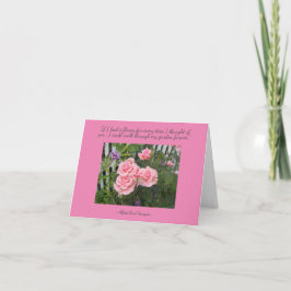 Cartão de Nota em Branco com Pensamentos de Rosas