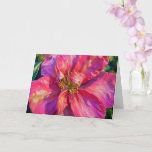 Cartão de Nota em Branco Floral Arte Flor Camélia
