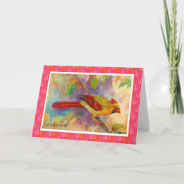 Cartão de nota fêmea do vazio do cardeal