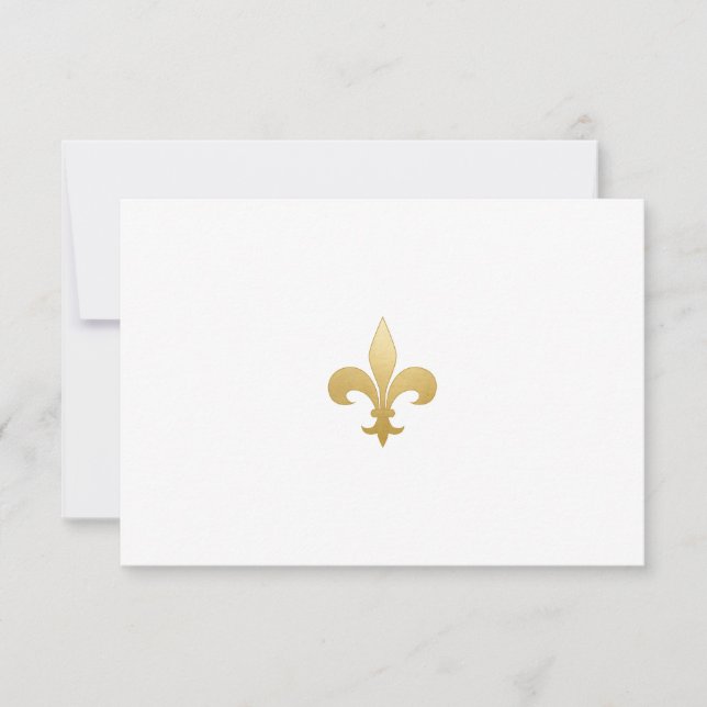 Cartão de Nota Fleur-de-Lis Dourado (Frente)