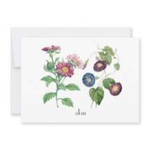 Cartão de Nota Flor de Aniversário de Setembro