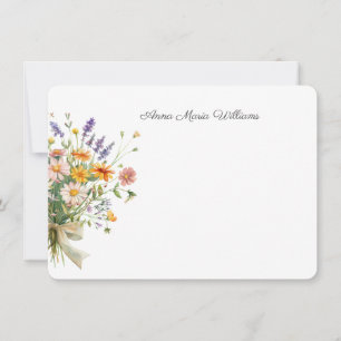 Cartão de Nota Floral Chique Elegante