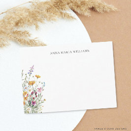 Cartão de Nota Floral Elegante Personalizado