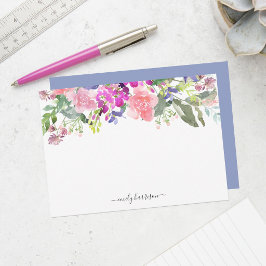 Cartão de Nota Floral em Aquarela Personalizado El