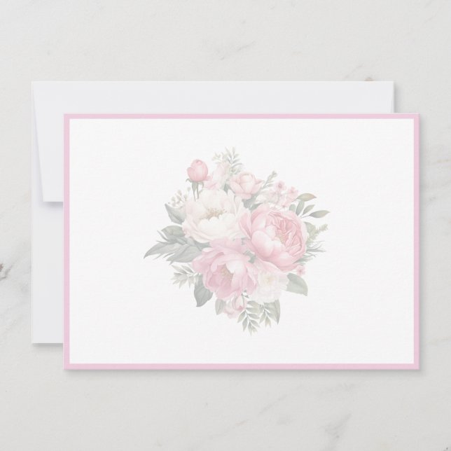 Cartão de Nota Floral Plano (Frente)