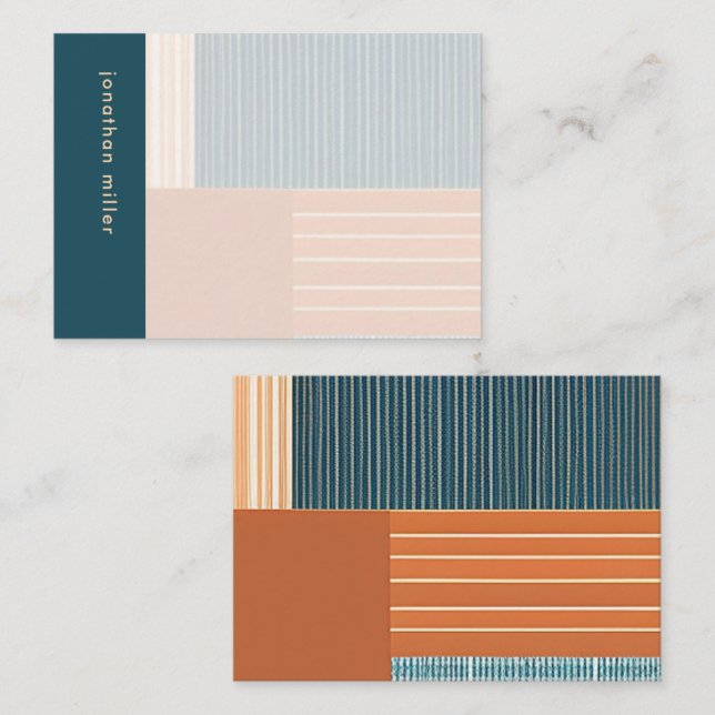 Cartão de Nota Geométrica Moderno (Frente/Verso)