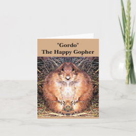 Cartão de nota "Gordo" o Gopher feliz