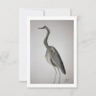 Cartão de Nota Heron Azul com envelope - Arte Orig