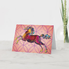 Cartão de Nota Ilustrada Antiquado Colorido para C