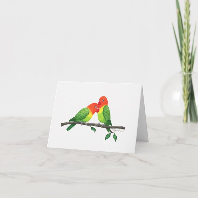 Cartão de Nota Inspiracional Lovebird (Frente)