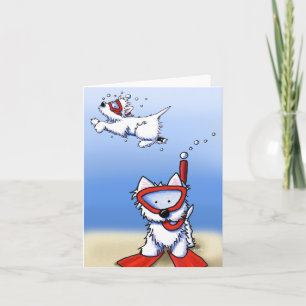 Cartão de Nota KiniArt para Westies Snorkeling