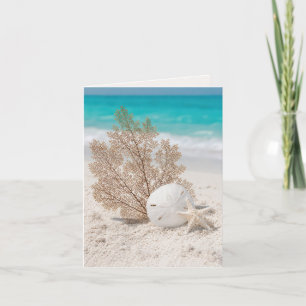 Cartão de Nota Leque do Mar Com Dólar de Areia e E