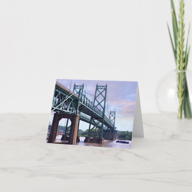 Cartão de nota memorável histórico da ponte de (Frente)